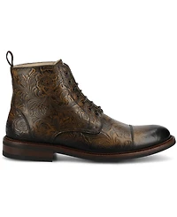 Taft Men's Rome Embossed Leather Cap Toe Lace-up Boot