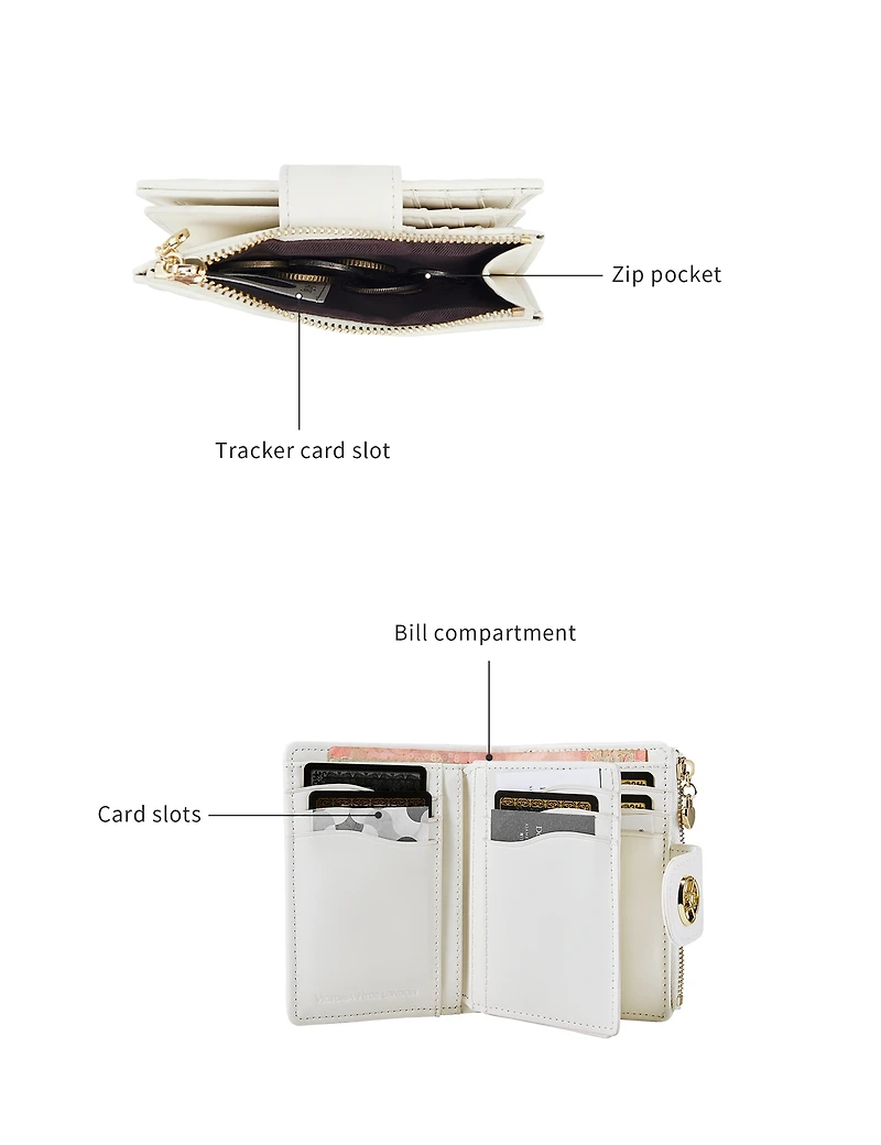 Rosi Women's Genuine Leather Wallets V-stripe Quilted 20+ card slots Victoria Hyde