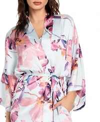 Midnight Bakery Women's Haven Floral Satin Wrap Robe