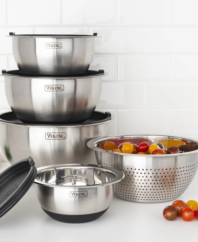 9 Piece Stainless Steel Mixing Bowl Set