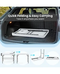 Gouun 2 in 1 Folding Fish Cleaning Table with Sink and Faucet for Patio Bbq