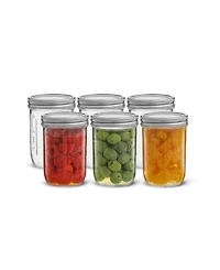 JoyJolt Wide Set of 6 Mason Jars with Airtight Lids