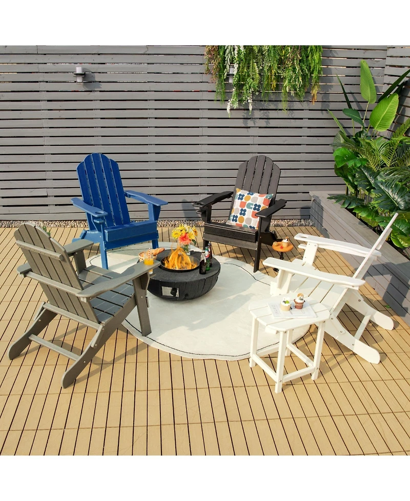 Gouun Foldable Weather Resistant Patio Chair with Built-in Cup Holder