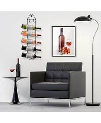 Sorbus 6-Bottle Wall Mounted Wine Rack - Vertical Display with Curved Cradles for Stylish Wine Storage