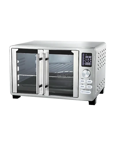 MegaChef 25 Quart Digital Electric French Door Multi-Function Counter Top Oven with Rotisserie Set