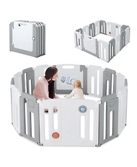 Gouun Kids 14 Panels Safety Activity Play Center with Drawing Board