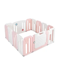 Gouun Kids 14 Panels Safety Activity Play Center with Drawing Board