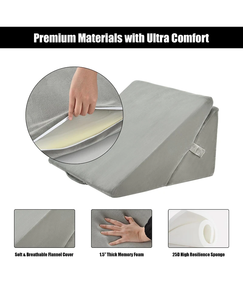 Gouun Adjustable Memory Foam Reading Sleep Back Support Pillow
