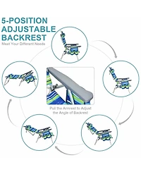 Gouun 4-Pack 5-Position Outdoor Folding Backpack Beach Reclining Chair with Pillow