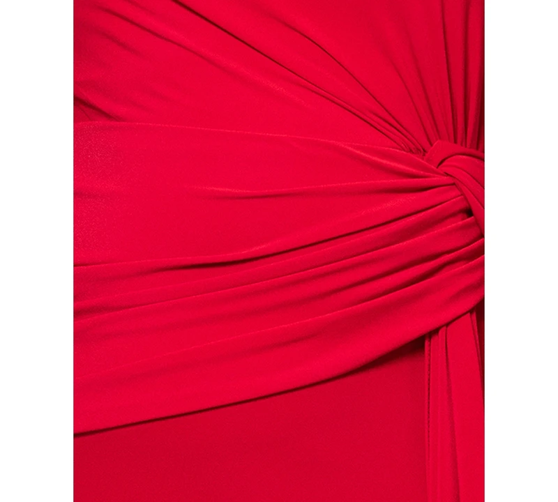 Xscape Plus One-Shoulder Draped-Detail Gown