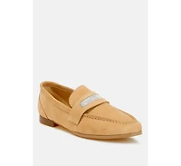 New Ode Rhinestone Penny Strap Loafers