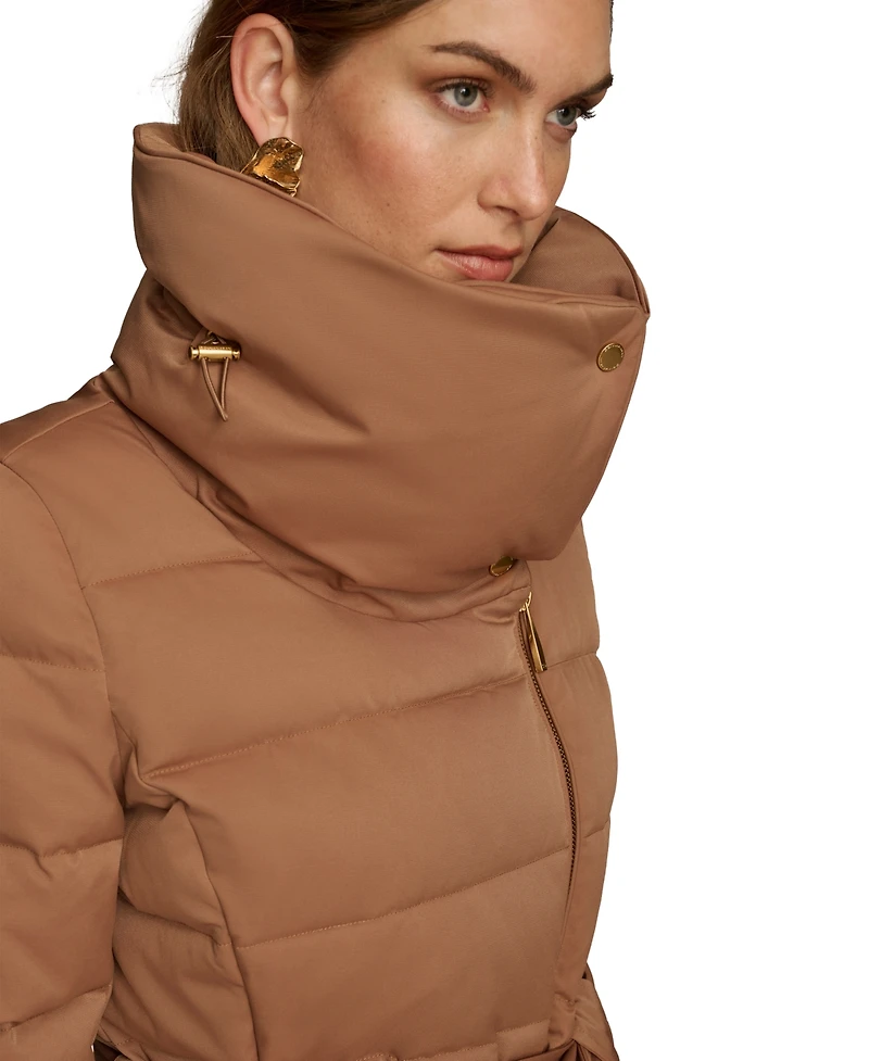 Donna Karan New York Women's Belted Asymmetric Puffer Coat