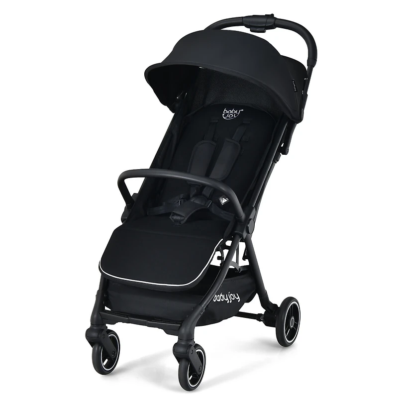 Gymax Portable Baby Stroller One-Hand Fold Pushchair W/ Aluminum Frame