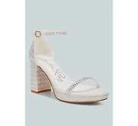 Ronan Rhinestones Embellished Block Sandals Women