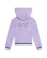 Bluey Toddler Girls Velour Zip Up Hoodie and Jogger Pants Outfit Set