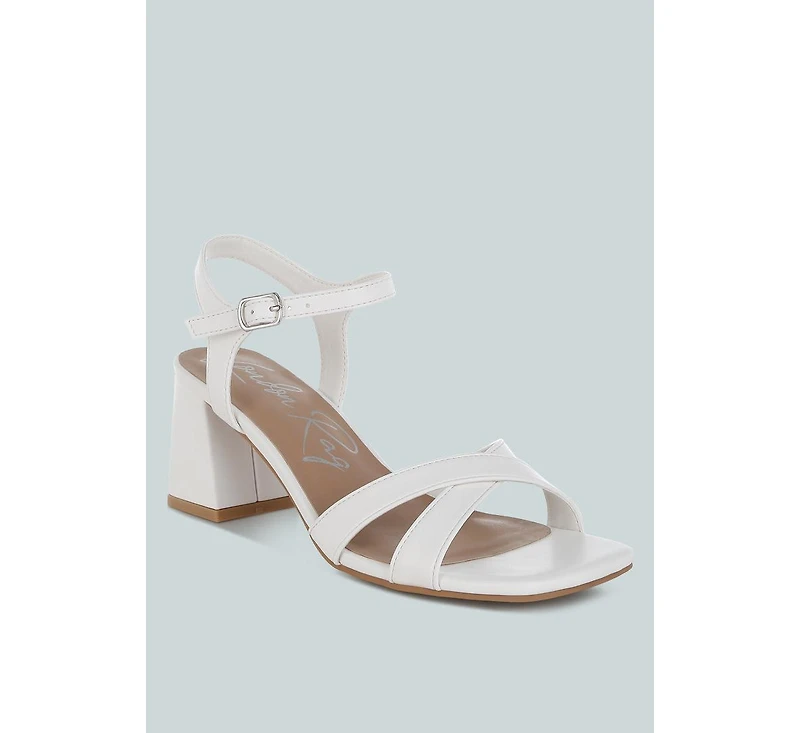 Edessa Square Toe Block Heel Sandals