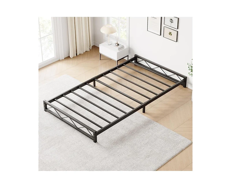 gaomon 6 Inches King Size Metal Platform Bed Frame,Low Bed Frame with Steel Slat Support, Mattress Foundation, No Box Spring Needed, Easy Assembly