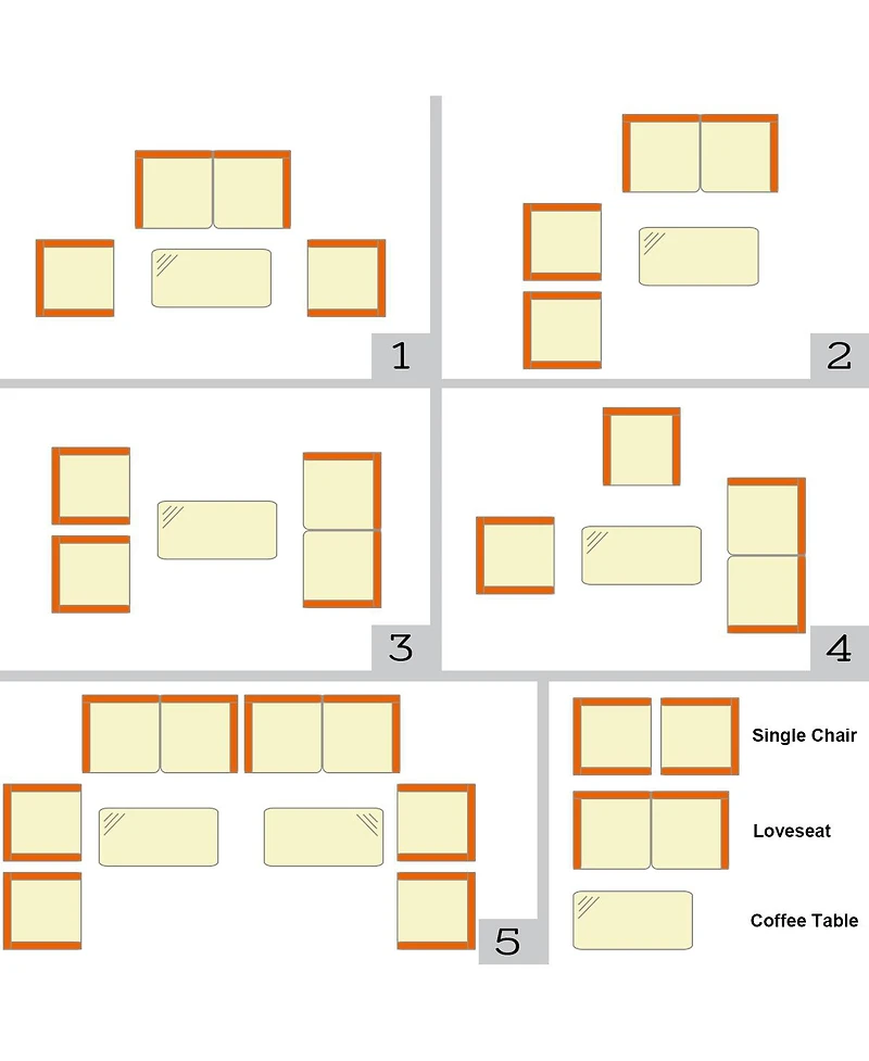 Gouun 4 Pieces Comfortable Outdoor Rattan Sofa Set with Glass Table