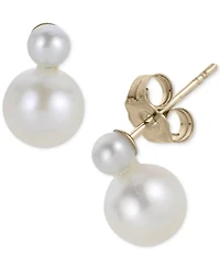 Macy's Cultured Freshwater Pearl (4mm 8mm) Earrings in 10k Yellow Gold