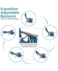 Gouun 2 Packs 5-Position Outdoor Folding Backpack Beach Table Chair Reclining Chair Set