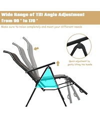 Gouun Patio Back Adjustable Rattan Folding Lounge Recliner