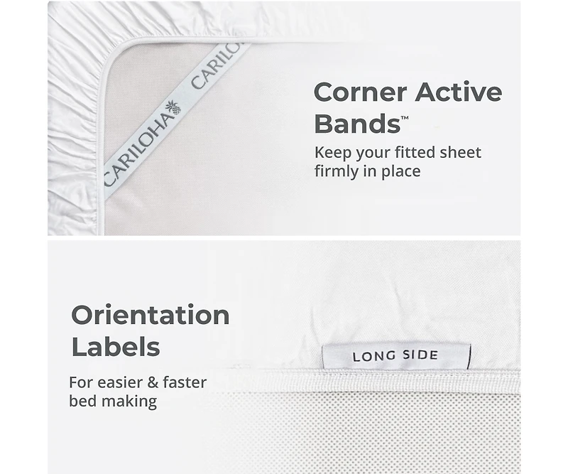 Cariloha Classic 4-Piece Twill Sheet Set | White | Queen | Viscose Material |Extra soft, Cooling for Hot Sleepers, Corner Bands