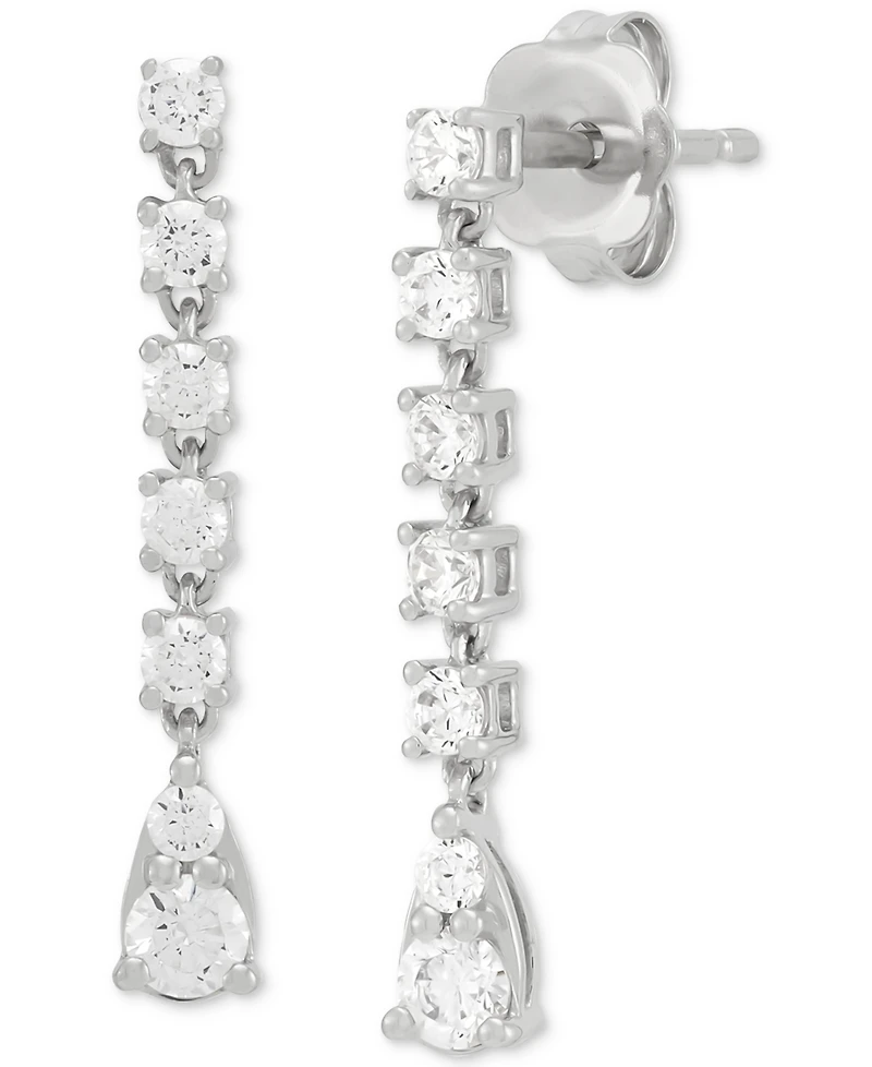Forever Grown Diamonds Lab Grown Diamond Linear Drop Earrings (1/3 ct. t.w.) in 10k White Gold