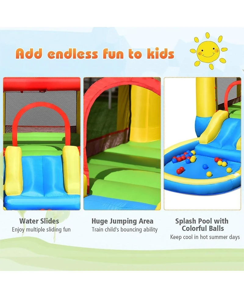 Gouun Inflatable Kids Slide Bounce House with 550w Blower