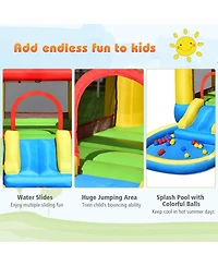 Gouun Inflatable Kids Slide Bounce House with 550w Blower