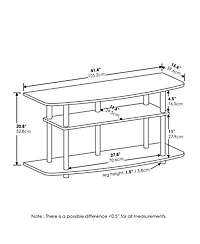 Furinno 3-Tier No Tools Tv Stand Entertainment Center Hold up to 46" Tv