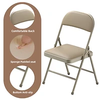 Sugift Outdoor/Indoor Vinyl Padded Folding Dining Chair (Set of 6)