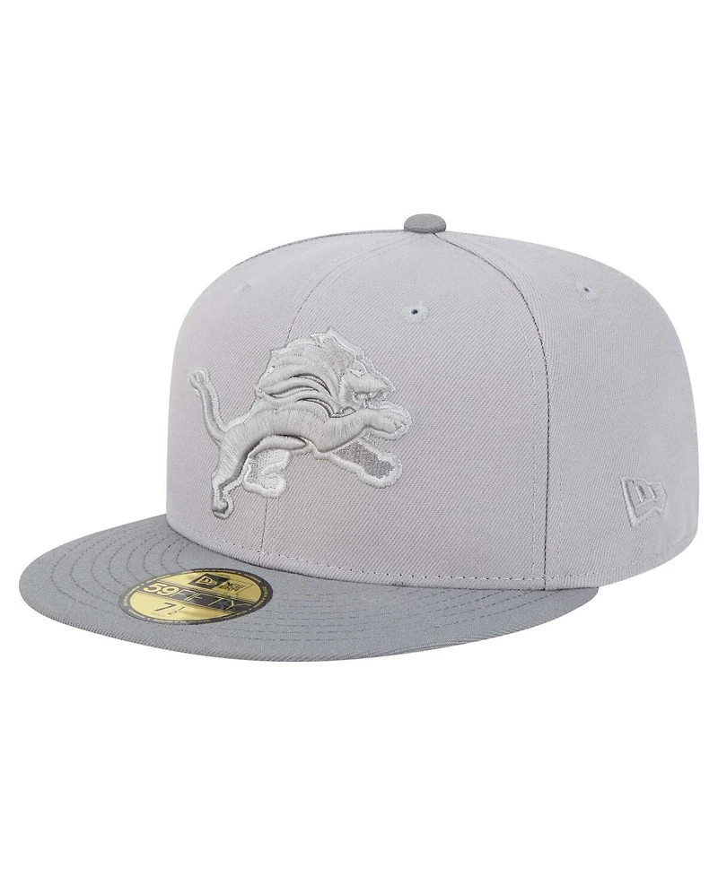 New Era Men's Gray/Graphite Detroit Lions Iron Cloud 59FIFTY Fitted Hat