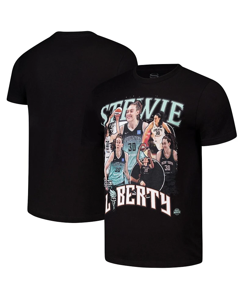 Stadium Essentials Men's and Women's Breanna Stewart Black New York Liberty 2024 Crossroads T-Shirt