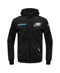 Pro Standard Men's Black Philadelphia Eagles Split Logo Double Knit Full-Zip Hoodie