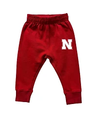 Wes & Willy Baby Boys and Girls Nebraska Huskers Colorblock Pullover Hoodie Sweatpants Set