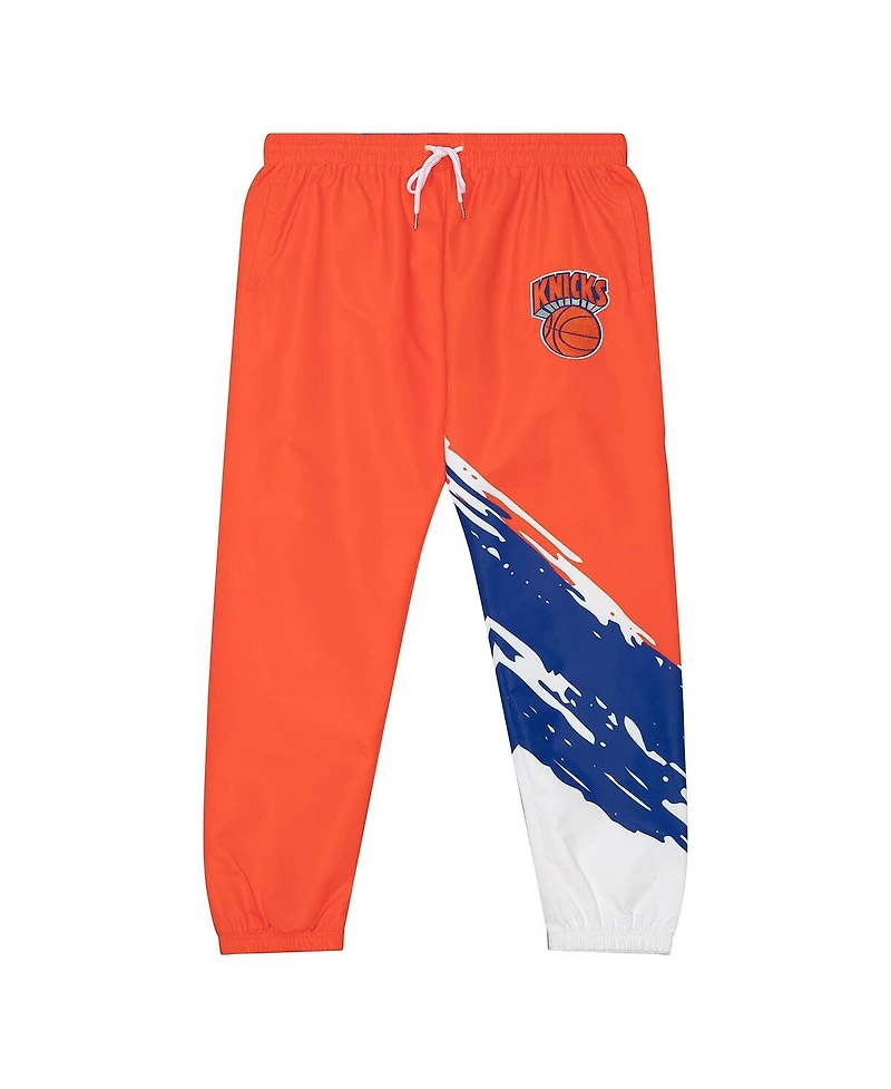 Mitchell & Ness Men's Orange New York Knicks Paintbrush Warm-Up Pants