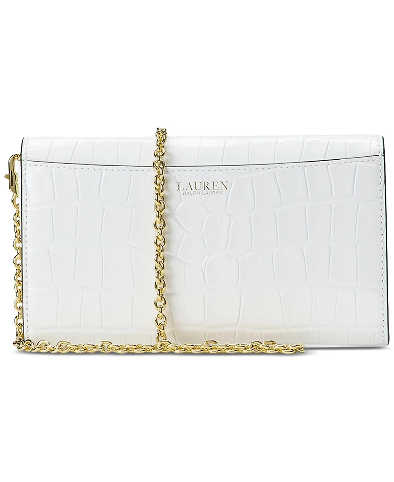 Lauren Ralph Lauren Adair Croc-Embossed Leather Small Crossbody