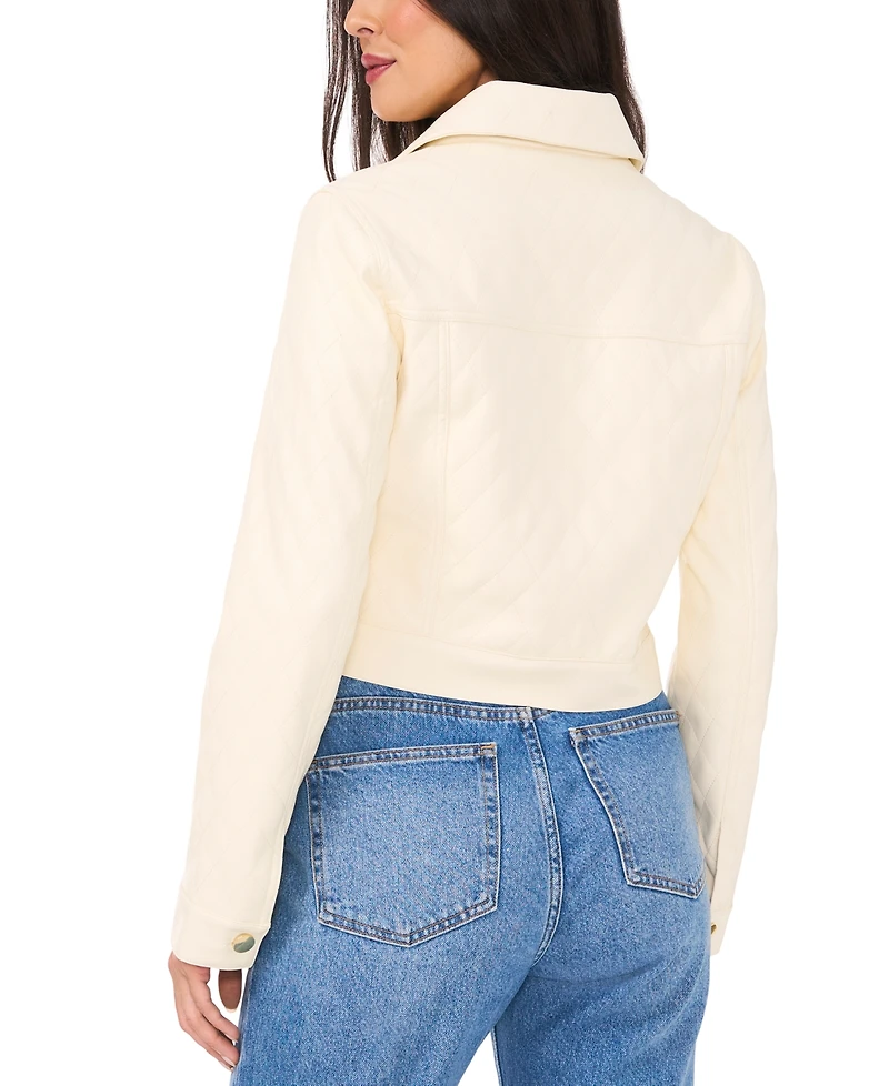 Vince Camuto Women's Faux-Leather Cropped Jacket
