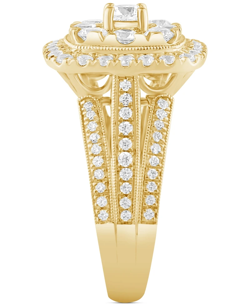 Diamond Cluster Engagement Ring (2 ct. t.w.) in 14k Yellow Gold