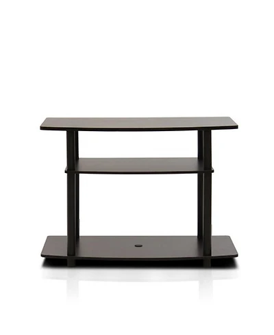 Furinno Turn-n-Tube No Tools 3-Tier Tv Stands- Dark Brown & Black - 23.3 x 31.5 x 15.8 in.