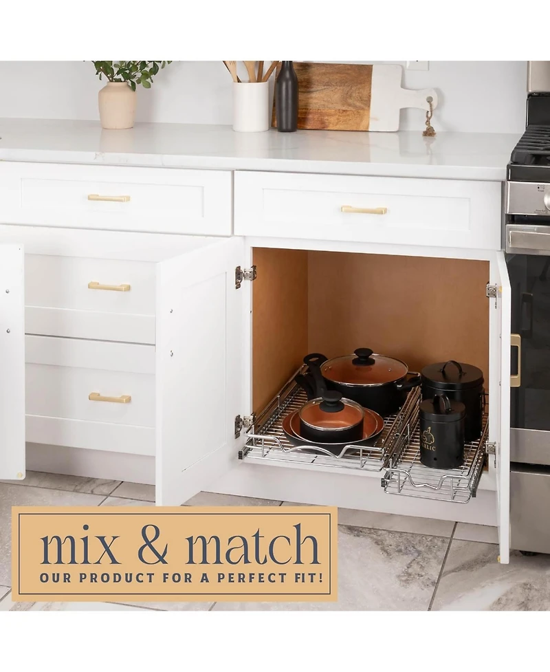 Florida Brands Pull Out Cabinet Organizer with Chrome Finish 14 x 17 In