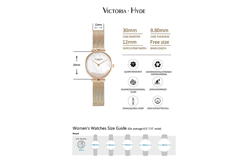 Woman Watch 30mm Mother-of-pearl dial 60 pearls, Victoria Hyde