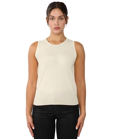 Jennie Liu Women's 100% Cashmere Tank Tops Sleeveless Crewneck Sweater Vest