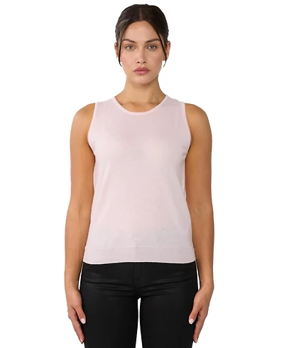 Jennie Liu Women's 100% Cashmere Tank Tops Sleeveless Crewneck Sweater Vest