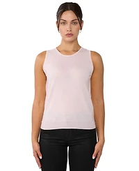 Jennie Liu Women's 100% Cashmere Tank Tops Sleeveless Crewneck Sweater Vest