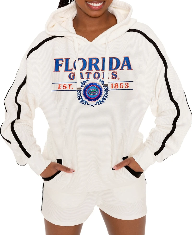 Gameday Couture Women's Cream Florida Gators Down, Set, Go Pullover Hoodie and Shorts Set