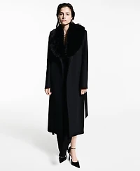 Mango Women's Detachable Collar Manteco Wool Coat