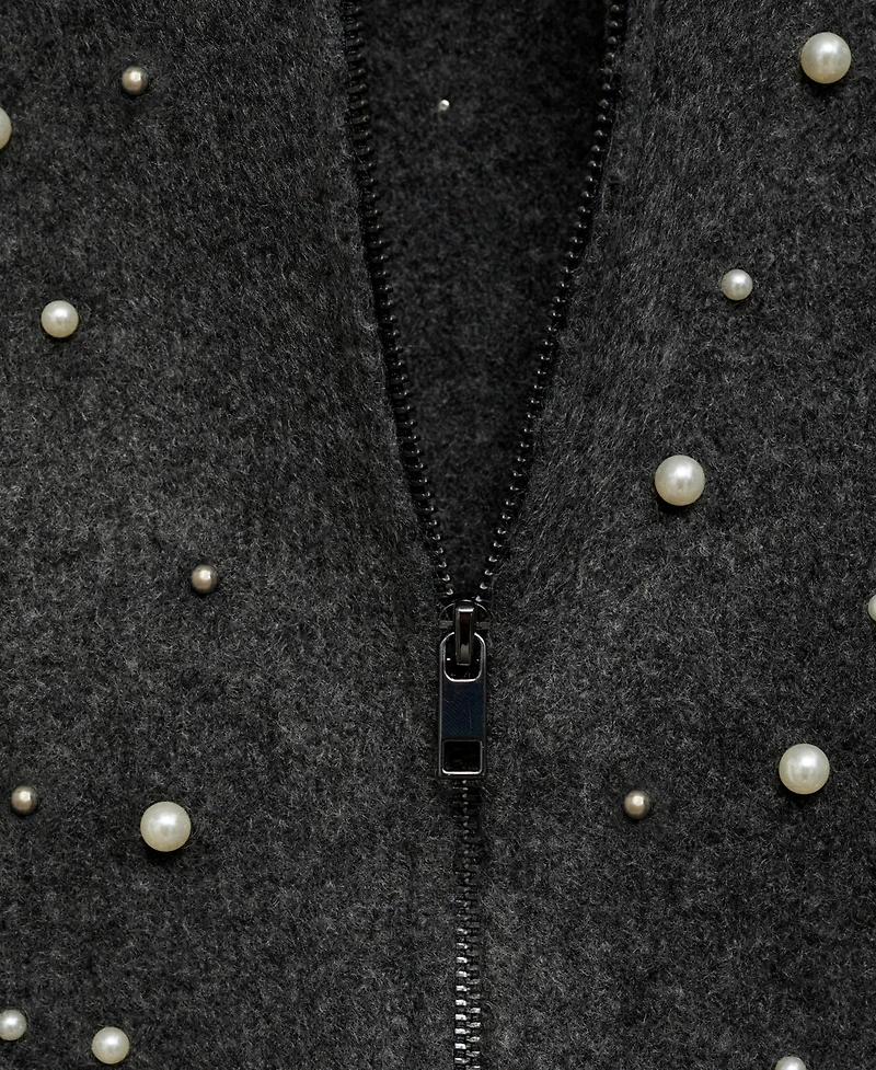Mango Women's Cultivated Pearl Details Knitted Jacket