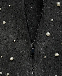 Mango Women's Cultivated Pearl Details Knitted Jacket