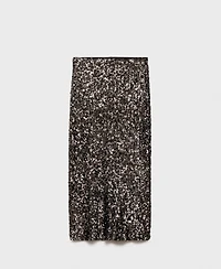Mango Women's Sequin Midi Skirt
